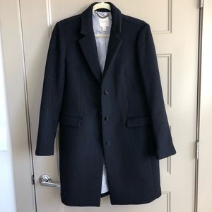 Navy Wool J.Crew Knee Length Overcoat Size 10